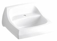 KOHLER Bathroom Sink: Kingston™, White, Vitreous China, 21 1/4 in Overall Lg, 18 1/8 in Overall Wd (MPN K-2007-0). Key specifications — Series: Kingston™; Includes: Wall Hanger; Color: White; Brand: KOHLER; Sink Type: Bathroom; Material: Vitreous China; Sink Material: Ceramic.