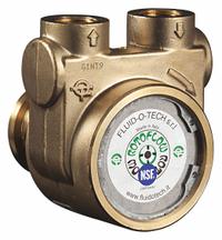 FLUID-O-TECH Rotary Vane Pump: Direct Drive, Low-Lead Brass Body, 1/2" NPT, 200 gph Max. Flow (MPN PA700). Key specifications — Vane Material: Carbon; NSF 169 Listed: Yes; Brand: FLUID-O-TECH; Strainer: Not Included; Ports: 1/2" NPT; Relief Valve Type: Not Included.