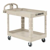RUBBERMAID COMMERCIAL PRODUCTS Utility Cart: 500 lb, 2 Shelves, 36 in L x 25 in W Self, Beige (MPN FG452088BEIG). Key specifications — Shelf Color: Beige; Brand: RUBBERMAID COMMERCIAL PRODUCTS; Caster/Wheel Configuration: (2) Swivel.