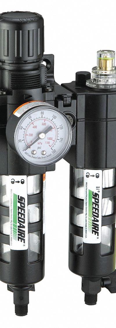 SPEEDAIRE Filter/Regulator/Lubricator: 1/4 in NPT - Speedaire Filter, Regulator & Lubricators (FRLs)