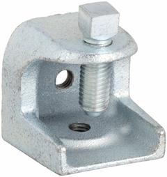 Beam Clamp: Iron, 15/16 in, 1/4"-20 Thread Size, 1 1/4 in Overall Lg, 250 lb Load Capacity (MPN 500-SC). Key specifications — Beam Flange Thickness: 15/16 in; Load Capacity: 250 lb; Overall Length: 1-1/4 in; Overall Width: 1 in; Material: Iron; Finish: Zinc Plated; Thread Size: 1/4"-20; Mounting Style: Clamp On.