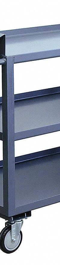 JAMCO Utility Cart: 1,200 lb, 3 Shelves, 45 in L x 19 in W x 39 in H Overall Dim, Flat (MPN LO130P500GP). Key specifications — Caster Wheel/Tread Material: Polyolefin; Brand: JAMCO; Caster/Wheel Configuration: (2) Rigid.