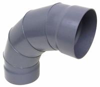 90 Degree Elbow: PVC, For 8 in Duct Dia, 16 in Overall Lg, 5 Pieces, 90° Angle, 8 5/8 in Inlet Dia (MPN PVCEC08). Key specifications — Brand: PLASTIC SUPPLY.