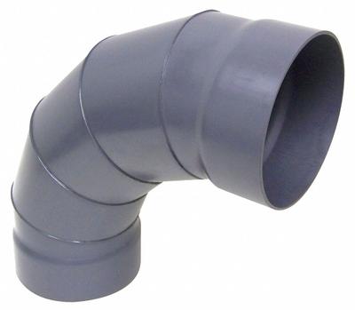 PLASTIC SUPPLY 90 Degree Elbow: PVC, For 8 in Duct Dia, 16 in Overall Lg, 5 Pieces, 90° Angle - Elbows