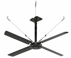 HUNTER INDUSTRIAL Ceiling Fan: 28,484 cfm Airflow, 8 ft Blade Dia, Variable Speeds, 240V AC, Silver (MPN E08-21P-IP-LG). Key specifications — Voltage: 240V AC; Light Kit: No; Series: ECO; Number of Speeds: Variable; Phase: Single; Current: 6.5 A; Brand: HUNTER INDUSTRIAL.