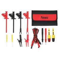 POMONA Test Lead Kit: CAT II 300V/CAT III 1000V, Alligator Clip/Std Probe, 1,000 V Max Volt, 4 ft Lg (MPN 6530A). Key specifications — Brand: POMONA.