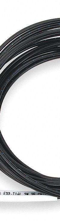 OMRON Fiber Optic Cable: Through-Beam, 7/64 in dia Cylinder Pin, 2 m Cable (MPN E32-T14L). Key specifications — Cable Head Type: 7/64 in dia Cylinder Pin; Compatible Product Type: Fiber Optic Sensors; Product Type: Fiber Optic Cable; Brand: OMRON.
