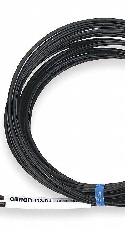 OMRON Fiber Optic Cable: Through-Beam, 7/64 in dia Cylinder Pin, 2 m Cable - Fiber-Optic Sensor Cables