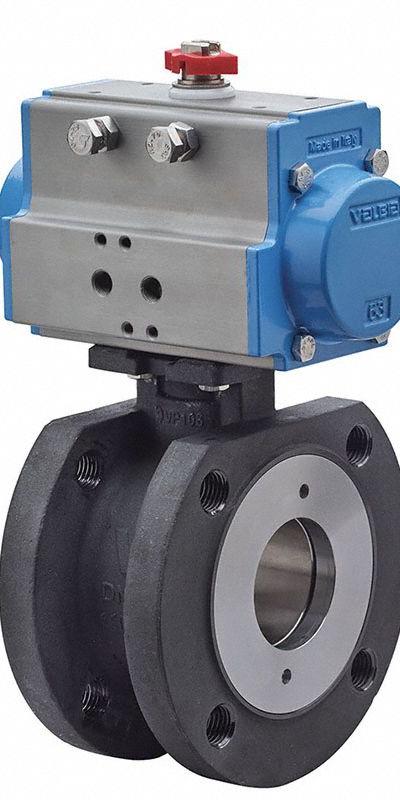 BONOMI Pneumatically Actuated Two-Way Ball Valve: 4 in Size - Carbon Steel Pneumatically-Actuated Ball Valves