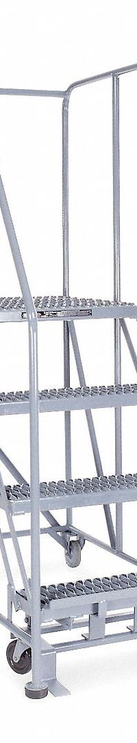 COTTERMAN Mobile Work Platform: 3.3 ft Platform Ht - Max, 24 in x 60 in, Steel, 800 lb Load Capacity (MPN 4WP2460RA3B4B8AC1P6). Key specifications — Folding: Not Foldable; Mobility: Rolling; Components Included: Rubber Foot Pads; Use Location: Indoor; Brand: COTTERMAN; Color: Gray; Height Adjustability: Fixed Height; Includes Handrails: Handrails Included.