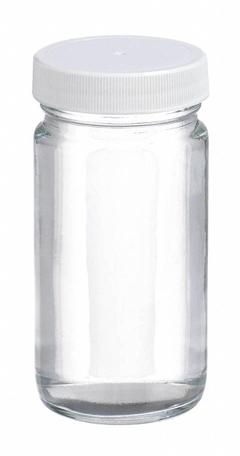 WHEATON Laboratory Bottle: 125 mL, 48-400 mm, Colorless, 24 Bottles, 51 mm Body Dia, Soda Lime Glass (MPN W217002). Key specifications — Brand: WHEATON; Graduated: No; Pre-Cleaned: None; Body Color: Colorless; Screw Closure Size: 48-400 mm.