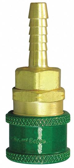 HANSEN Quick Coupler Body: Hose Barb, 3/8" (MPN GR608SL). Key specifications — attr1249942: GR608SL; attr1249951: Male; attr1249952: 3/8 in; attr1249954: Hose Barb; attr1249956: Sleeve; attr1249944: HANSEN; attr1249945: Green.