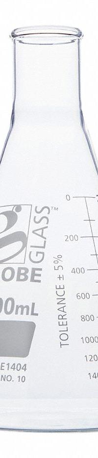 GLOBE SCIENTIFIC Erlenmeyer Flask: 2 L, Colorless, Conical, A, 10 Compatible with Stopper Size (MPN 8402000). Key specifications — Shape: Conical; Body Color: Colorless; Brand: GLOBE SCIENTIFIC; Compatible with Stopper Size: 10; USP Specification: Type I.