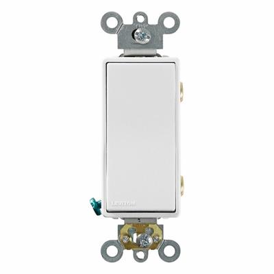 LEVITON Wall Switch: Rocker Switch, Double Pole, Maintained, White, 120/277V AC - Rocker Wall Switches