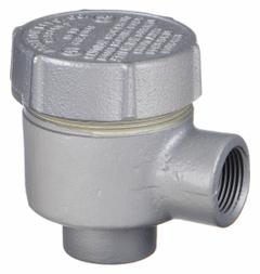 Conduit Outlet Body: Iron, Triple Coat Epoxy Coating, GRJ, 1/2 in Trade Size, EA Body, Threaded (MPN GRJEA50). Key specifications — Series: For Round Body; Compatible Conduit Trade Size: 1/2 in; Thread Gender: Female; Hub Style: Threaded; Cover Included: Yes; Body Style: EA; Connection Type: Threaded; Back Type: Round.