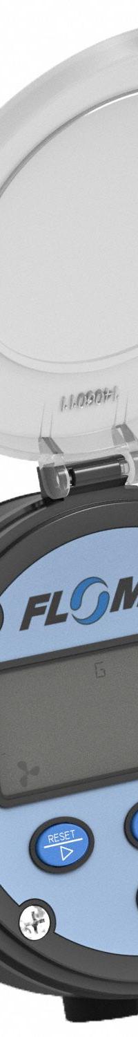 FLOMEC Electronic Flowmeter: Oval Gear Flow Meter, Fuel Oils/Fuels/Grease/Lubricants/Oils, FNPT (MPN OM006S513-822R5G). Key specifications — Display Type: Digital; Max. Voltage: 30V DC; Accuracy: +/-1%; Brand: FLOMEC; Output Type: 4-20 mA.