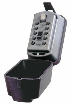 KIDDE Lock Box: Mechanical Combo Lock, 2 Key Capacity, 4 1/2 in Outside Ht, 2 1/2 in Outside Wd (MPN 1324). Key specifications — Finish: Powder Coated; Brand: KIDDE; Color: Titanium; Material: Metal; Lock Style: Mechanical Combination.