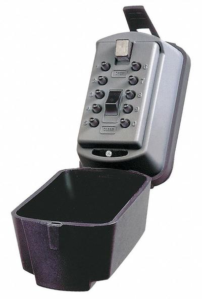 KIDDE Lock Box: Mechanical Combo Lock, 2 Key Capacity, 4 1/2 in Outside Ht - Surface-Mount Lockboxes