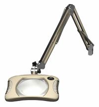 O.C. WHITE Magnifier Light: LED, 2x, 4 Diopter, 43 in Arm Reach, Articulating, 100 to 240V AC, 5000K (MPN 82400-4-UV). Key specifications — Arm Material: Aluminum; Brand: O.C. WHITE; Magnification: 2x; ESD Safe: Yes; Lens Material: Glass; Lighting Technology: LED; Operating Voltage: 100 to 240V AC; Includes Ultraviolet Light: Yes.