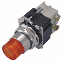 EATON Illuminated Push Button: Illuminated, Extended Profile, Metallic, 30 mm, 1NO/1NC (MPN 10250T411LAD06-1). Key specifications — Brand: EATON; Action: Momentary; Series: 10250T; Push Button Material Type: Metallic.