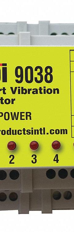 TEST PRODUCTS INTL. Vibration Meter: Vibration, 2 Hz to 25.6 kHz, 999.9 in/sec Max Velocity Measured (MPN 9038). Key specifications — Brand: TEST PRODUCTS INTL.; Accuracy: +/-5%; Digital Display Screen Type: No Display; Frequency Ranges: 2 Hz to 25.6 kHz; Certificate of Calibration: Not Included.