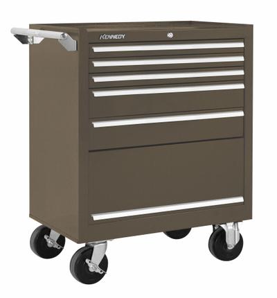 KENNEDY Rolling Tool Cabinet: Brown / Brown Drawer, 27 in W x 18 in D x 35 in H - Heavy-Duty Rolling Tool Cabinets