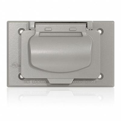 LEVITON Weatherproof Cover: Aluminum, Decora/FS/GFCI, 1 Gangs, 2 15/16 in Overall Ht - Aluminum & Zinc Weatherproof Electrical Box Covers