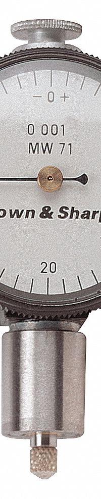 TESA BROWN & SHARPE Dial Indicator - Lug Back: 0 in to 1 in, Inch, Back Plunger, 0.002 in Accuracy (MPN 14.82016). Key specifications — attr1184168: 14.82016; attr1184178: 0-100; attr1184223: TESA BROWN & SHARPE; attr1200883: Dial Indicator - Lug Back; attr1184173: AGD 2; attr1184177: 0.002 in; attr1184208: Declaration of Conformity.