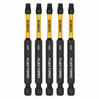 DEWALT Power Bit: Power Bit, T25 Bit Size, Torx® Head, T25 Bit Industry Size, Std, Hex, Impact, 5 PK (MPN DWAF3TX25IR5). Key specifications — attr1119738: Hex; attr1119740: Standard; attr1119734: S2 Steel; attr1119737: Power Bit; attr1119741: DEWALT.