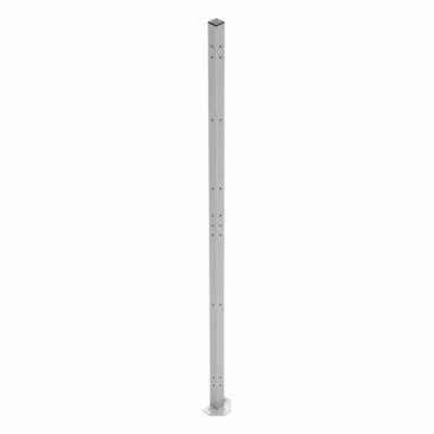 FOLDING GUARD Universal Post: 7 ft H, White - Folding Guard Quick-Assemble Adaptable Welded-Wire Partition Components