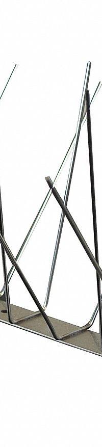 BIRD BARRIER Bird Repellent Spikes: Wide, Stainless Steel Base, Silver, 51 ft Overall Lg (MPN BP-S650). Key specifications — Brand: BIRD BARRIER; Spike Material: Stainless Steel; Targeted Birds: Pigeons; Base Material: Stainless Steel; Ledge Width: Wide.