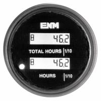 ENM Hour Meter: Hour Meters, Front Panel Mounting, Digital, 85 V AC/DC – 360 V DC, LCD, PT1210G0. Key specifications — Mounting Style: Flush; Bezel Face Shape: Round; NEMA Enclosure Rating: 6; Brand: ENM; Manufacturer Part Number: PT1210G0; Meter Type_Broad: Digital.
