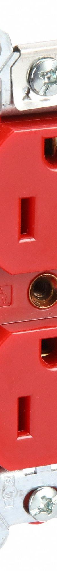 HUBBELL Receptacle: Hospital Grade Fed. Spec., Duplex, 5-20R, Red, 125V AC, 20 A, 2 Pole / 3 Wire (MPN 8300RED)