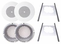 SPECO TECHNOLOGIES In-Ceiling Speaker Kit: Powered, 2-Way, 8 ohm Impedance, 13 in Overall Wd, 1 PR (MPN G86KITPRC). Key specifications — For Location: Indoor; Power Style: Powered.