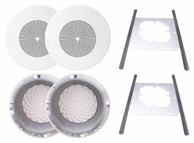 SPECO TECHNOLOGIES In-Ceiling Speaker Kit: Powered, 2-Way, 8 ohm Impedance, 13 in Overall Wd - Ceiling-Mount Speakers
