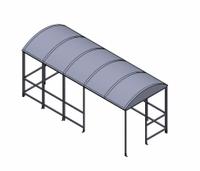 Smoking Shelter: Unassembled, 4 Sides, 206 in x 84 in x 95 in, Aluminum, Black, Includes Seating (MPN NBS0820FS). Key specifications — Brand: NO BUTTS BIN CO.; Frame Material: Aluminum; Finish: Powder-Coated.