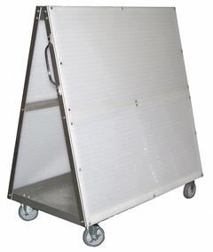 TRITON PRODUCTS A-Frame Pegboard Truck: Round, 1/4 in Peg Holes, 30 in x 48 in x 51 in, White (MPN DBC-4). Key specifications — Caster Wheel/Configuration: (2) Rigid; (2) Swivel; Color: White; Material: Polypropylene; Brand: TRITON PRODUCTS.