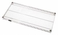 QUANTUM STORAGE SYSTEMS Wire Shelf: 36 in x 24 in, 1 Shelves, Split Sleeve, 800 lb Load Capacity (MPN 2436S). Key specifications — attr14131: Wet; attr5350: Type 304 Stainless Steel; attr37501: QUANTUM STORAGE SYSTEMS; attr14126: Silver.