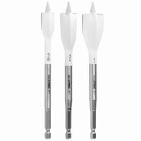 BOSCH Spade Blade Drill Bit Set: Bright (Uncoated), 3 Drill Bits, Reinforced Steel (MPN NS5003). Key specifications — attr277223: BOSCH; attr255674: Bright (Uncoated); attr255683: Reinforced Steel.