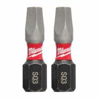 MILWAUKEE Insert Bit: Insert Bit, Imperial, #3 Bit Size, S3 Bit Industry Size, Std, Hex, 2 PK (MPN 48-32-4423). Key specifications — attr1119721: Standard; attr1119722: MILWAUKEE; attr1119715: Alloy Steel; attr1119719: Hex; attr1202622: #3.