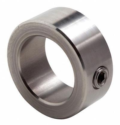 Dayton Shaft Collar: 1-Piece, Set Screw, 1 1/4 in Bore Dia, 2 in Collar Outside Dia - Stainless Steel Shaft Collars
