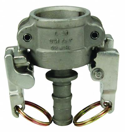 DIXON VALVE & COUPLING Cam and Groove Coupling: 1/2 in Coupling Size, 150 psi Max. Working Pressure @ 70 F - Type C Stainless Steel Cam & Groove Fittings