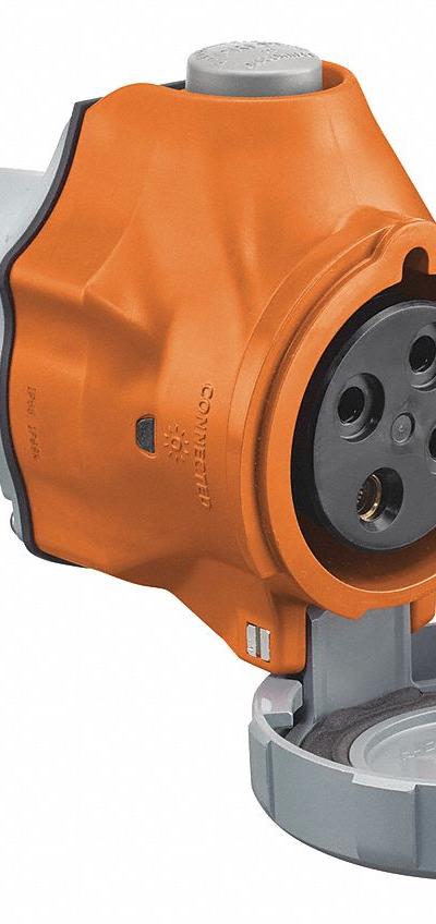 HUBBELL Pin and Sleeve Connector: Orange - Washdown-Rated Connectors