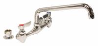 DOMINION COMMERCIAL FAUCETS Low Arc Service Sink Faucet: Wall, Widespread, Brass, Chrome (MPN 77-9008). Key specifications — Color/Finish: Chrome; Includes: Handles.