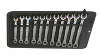 WERA Combination Wrench Set: Alloy Steel, Nickel Chrome, 11 Tools, 8 mm to 19 mm Range of Head Sizes (MPN 05020013001). Key specifications — attr309581: Nickel Chrome; attr309580: Alloy Steel; attr309571: Yes; attr309583: No; attr309587: Yes; attr324931: WERA; attr309569: 8 mm to 19 mm; attr309572: Pouch.