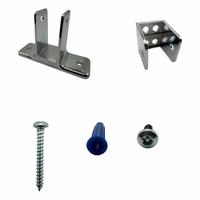 HADRIAN Intermediate Panel Kit: Chrome Zamac, Chrome-Plated (MPN 603100). Key specifications — Hardware Pieces Included: (2) 1 in Inter.Pan.Bkt-Chrme Double; Compatible Partition Material: Stainless Steel; Material: Chrome Zamac; Finish: Chrome-Plated; Component Type: Intermediate Panel Kit; Brand: HADRIAN.