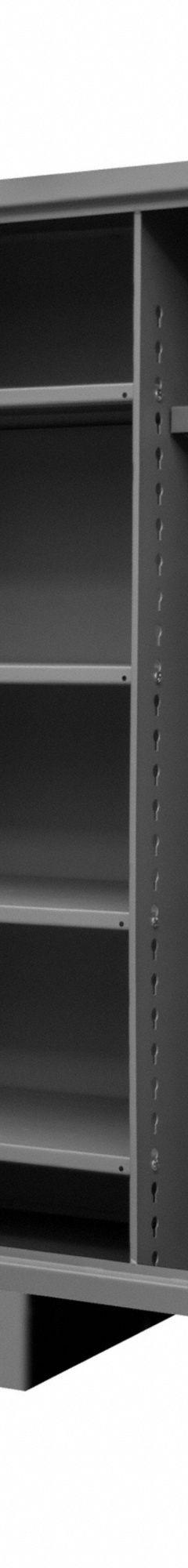 DURHAM MFG Storage Cabinet: 60 in x 24 in x 78 in, 5 Shelves, Swing Handle & Padlock Hasp, Shelves (MPN HDWC246078-5S95). Key specifications — attr113683: 18 in x 19-5/16 in; (4) 39-15/16 in x 20-7/8 in; attr113700: Adjustable; attr113673: Frame; attr113674: Gray; attr113686: No; attr113685: Assembled; attr113675: Shelves.