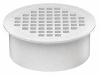 OATEY Floor Drain: 3 1/2 in Overall Dia, 3 1/2 in Grate Size, 3 in Nominal Pipe Size, Solvent Weld (MPN 43565). Key specifications — Color: White; Connection Type: Solvent Weld; Brand: OATEY.