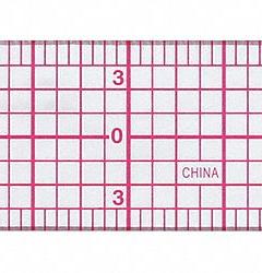 WESTCOTT Ruler: B-50, Transparent Grid, 6 in, 0.04 in Thick, 1/16 in, Red, Flex, Beveled Edge, Matte. Key specifications — attr939978: 1/16 in; attr934745: WESTCOTT; attr939993: Decimal; attr986193: Printed.