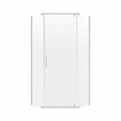 FOREMOST Shower Door: 25 1/4 in Max. Door Wd, 18 1/2 in Fixed Panel Wd, 74 in Overall Ht - Neo-Angle Shower Doors